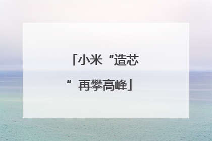 小米“造芯”再攀高峰