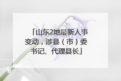 山东2地最新人事变动，涉县（市）委书记、代理县长