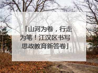 山河为卷，行走为笔！江汉区书写思政教育新答卷