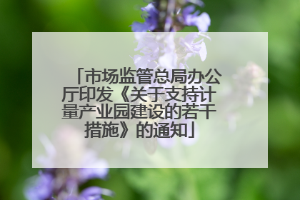 市场监管总局办公厅印发《关于支持计量产业园建设的若干措施》的通知