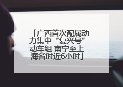 广西首次配属动力集中“复兴号”动车组 南宁至上海省时近6小时