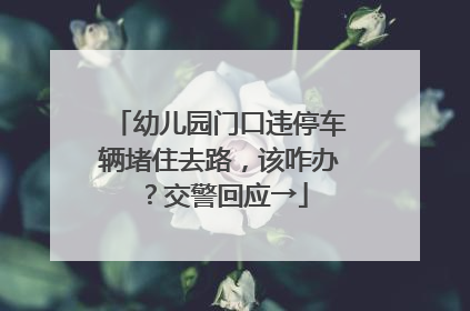 幼儿园门口违停车辆堵住去路，该咋办？交警回应→