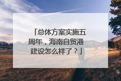 总体方案实施五周年，海南自贸港建设怎么样了？