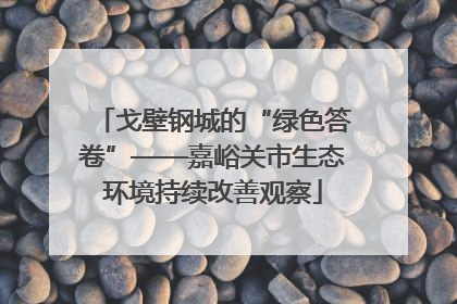 戈壁钢城的“绿色答卷”——嘉峪关市生态环境持续改善观察