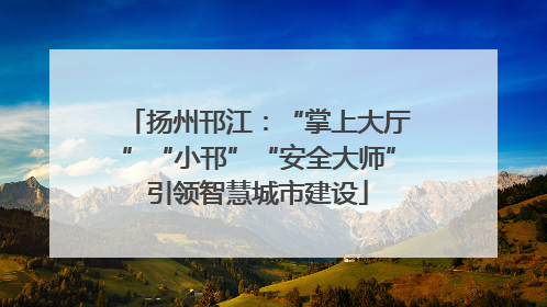 扬州邗江：“掌上大厅”“小邗”“安全大师”引领智慧城市建设