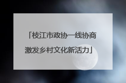 枝江市政协一线协商激发乡村文化新活力