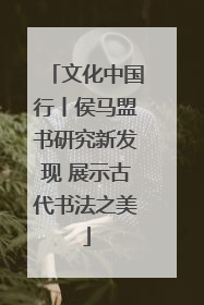 文化中国行丨侯马盟书研究新发现 展示古代书法之美