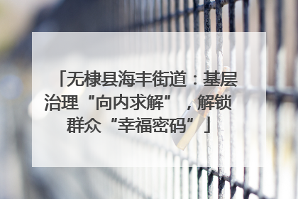 无棣县海丰街道：基层治理“向内求解”，解锁群众“幸福密码”