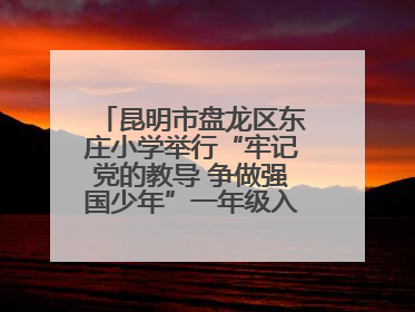 昆明市盘龙区东庄小学举行“牢记党的教导 争做强国少年”一年级入队仪式