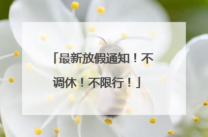 最新放假通知！不调休！不限行！
