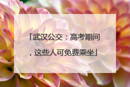 武汉公交：高考期间，这些人可免费乘坐