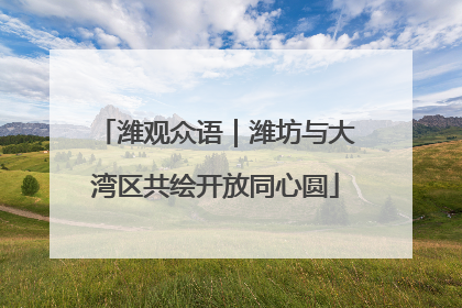 潍观众语｜潍坊与大湾区共绘开放同心圆