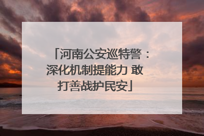 河南公安巡特警：深化机制提能力 敢打善战护民安