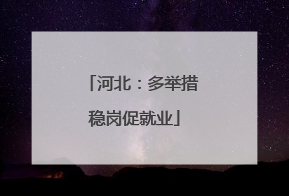 河北：多举措稳岗促就业