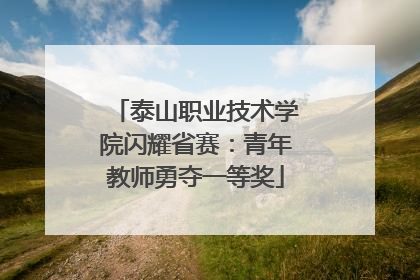 泰山职业技术学院闪耀省赛：青年教师勇夺一等奖