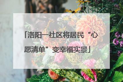 洛阳一社区将居民“心愿清单”变幸福实景