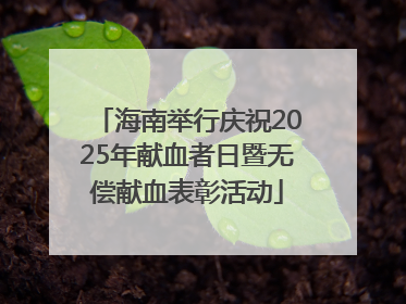 海南举行庆祝2025年献血者日暨无偿献血表彰活动