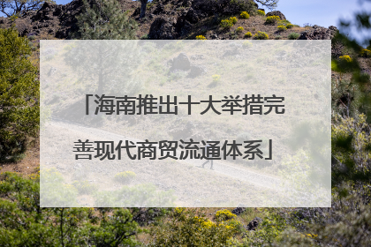海南推出十大举措完善现代商贸流通体系