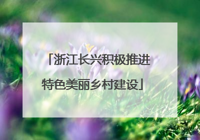 浙江长兴积极推进特色美丽乡村建设