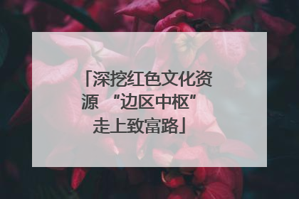 深挖红色文化资源 “边区中枢”走上致富路