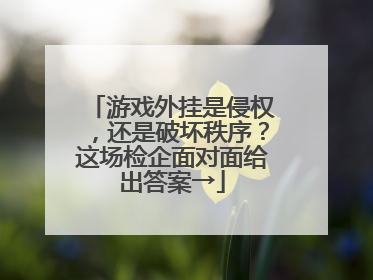 游戏外挂是侵权，还是破坏秩序？这场检企面对面给出答案→