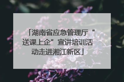 湖南省应急管理厅“送课上企”宣讲培训活动走进湘江新区