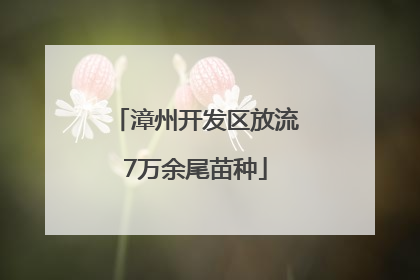 漳州开发区放流7万余尾苗种