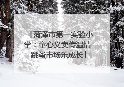 菏泽市第一实验小学：童心义卖传温情 跳蚤市场乐成长