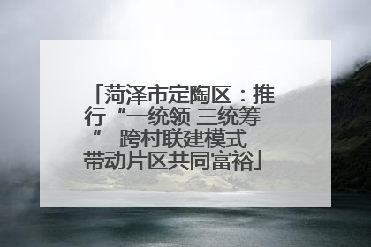 菏泽市定陶区：推行“一统领 三统筹” 跨村联建模式 带动片区共同富裕