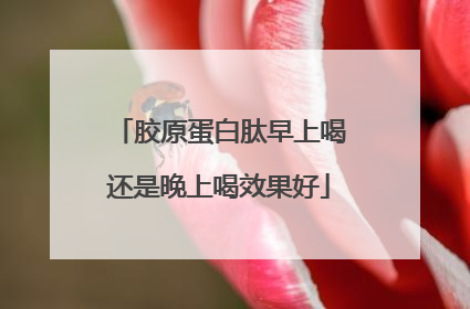 胶原蛋白肽早上喝还是晚上喝效果好