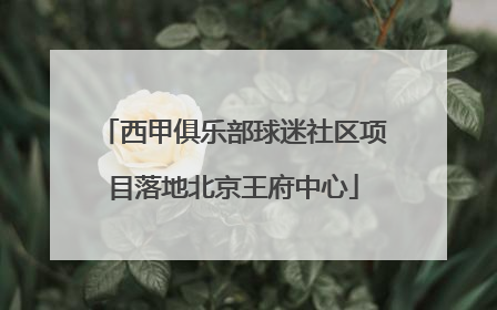 西甲俱乐部球迷社区项目落地北京王府中心