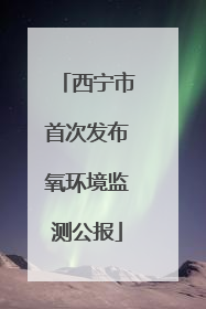 西宁市首次发布氧环境监测公报