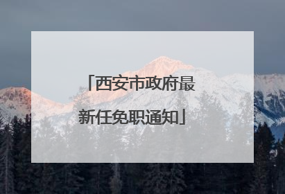 西安市政府最新任免职通知