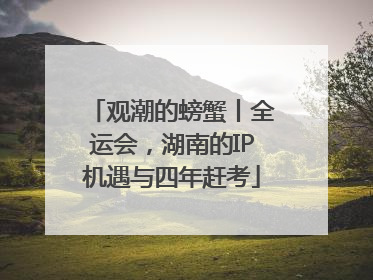 观潮的螃蟹丨全运会，湖南的IP机遇与四年赶考