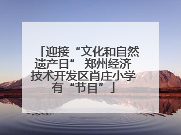 迎接“文化和自然遗产日” 郑州经济技术开发区肖庄小学有“节目”