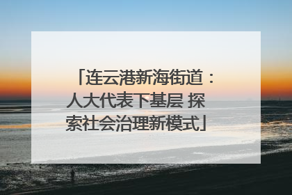 连云港新海街道：人大代表下基层 探索社会治理新模式