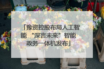 豫资控股布局人工智能 “深言未来”智能政务一体机发布
