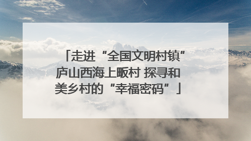走进“全国文明村镇”庐山西海上畈村 探寻和美乡村的“幸福密码”