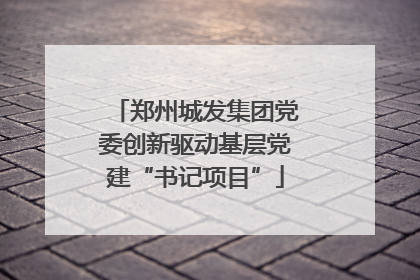 郑州城发集团党委创新驱动基层党建“书记项目”