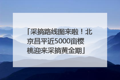 采摘路线图来啦！北京昌平近5000亩樱桃迎来采摘黄金期