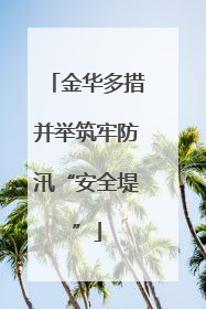 金华多措并举筑牢防汛“安全堤”