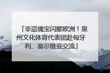 非遗瑰宝闪耀欧洲！泉州文化体育代表团赴匈牙利、塞尔维亚交流