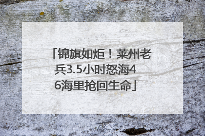 锦旗如炬！莱州老兵3.5小时怒海46海里抢回生命