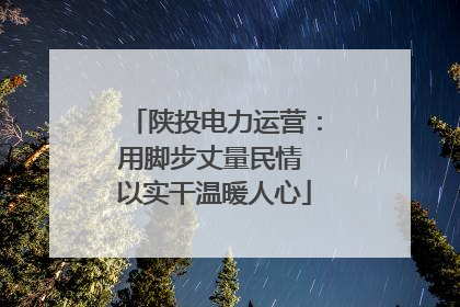 陕投电力运营：用脚步丈量民情 以实干温暖人心