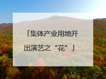 集体产业用地开出演艺之“花”