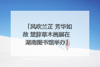 风吹兰芷 芳华如故 楚辞草木画展在湖南图书馆举办