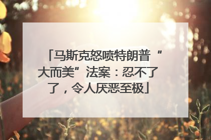 马斯克怒喷特朗普“大而美”法案：忍不了了，令人厌恶至极