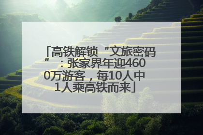 高铁解锁“文旅密码”：张家界年迎4600万游客，每10人中1人乘高铁而来