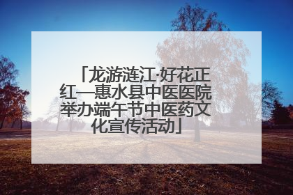 龙游涟江·好花正红—惠水县中医医院举办端午节中医药文化宣传活动