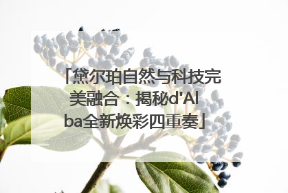 黛尔珀自然与科技完美融合：揭秘d'Alba全新焕彩四重奏